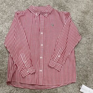 J. Bailey Red Checkered Boys Button down size 7